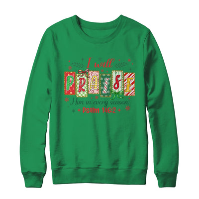 I Will Praise Him In Season Coquette Christian Christmas Bow Shirt & Sweatshirt | siriusteestore