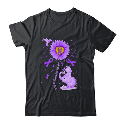 I Will Remember For You Elephant Flower Alzheimers Awareness Shirt & Hoodie | siriusteestore