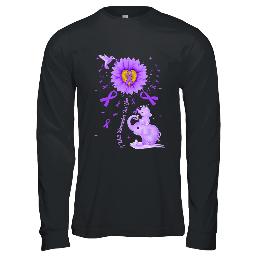 I Will Remember For You Elephant Flower Alzheimers Awareness Shirt & Hoodie | siriusteestore