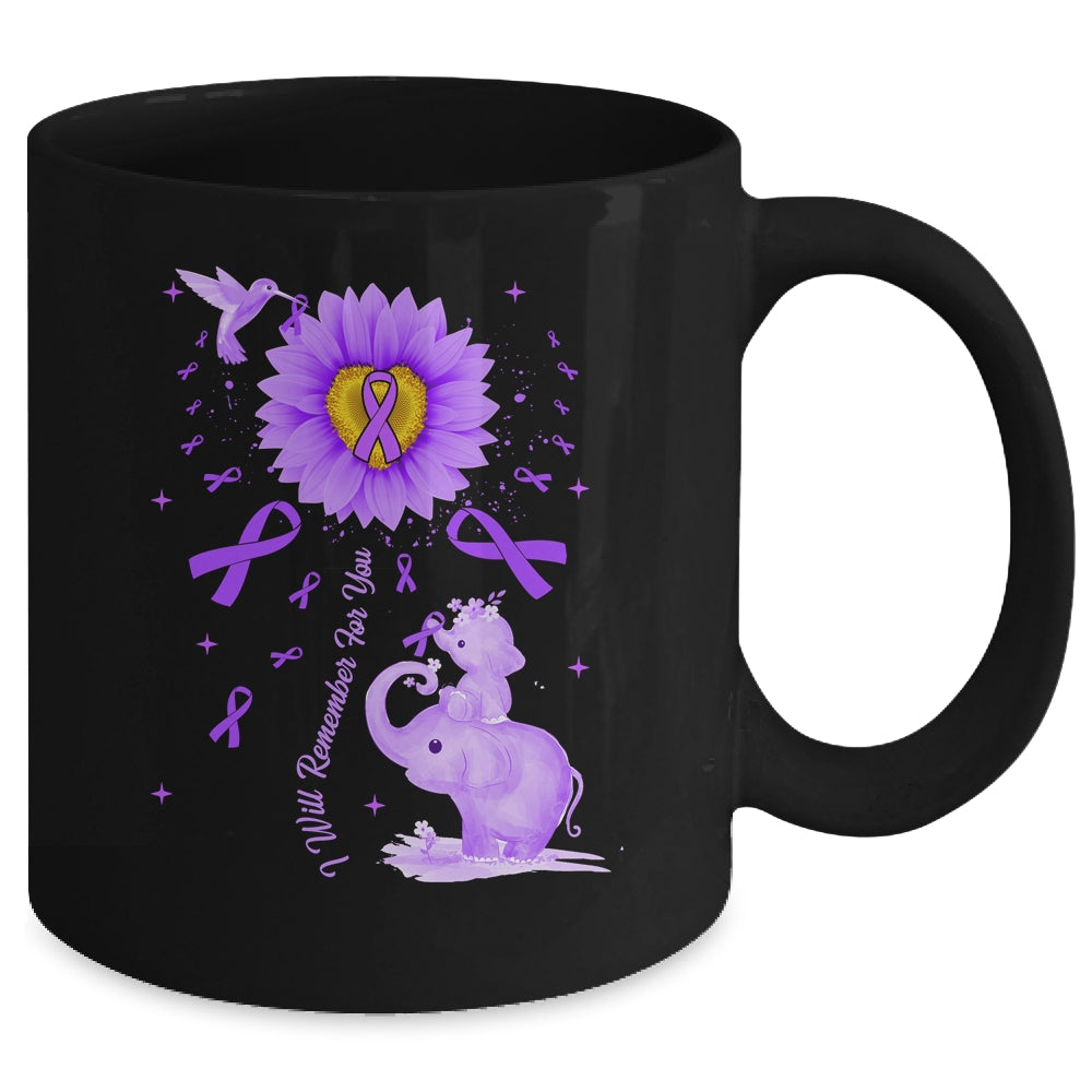 I Will Remember For You Elephant Flower Alzheimers Awareness Mug | siriusteestore
