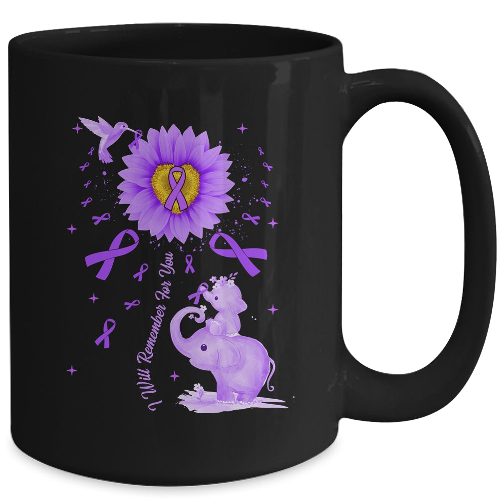 I Will Remember For You Elephant Flower Alzheimers Awareness Mug | siriusteestore