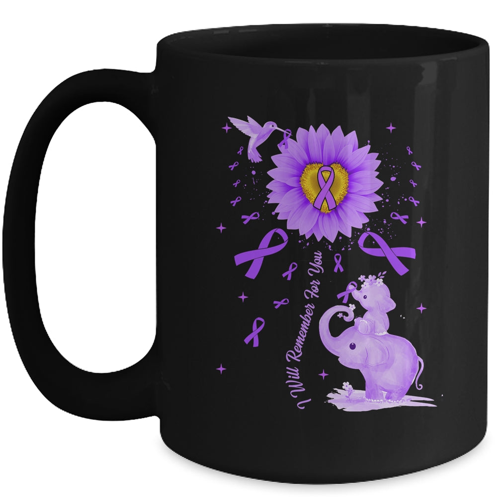 I Will Remember For You Elephant Flower Alzheimers Awareness Mug | siriusteestore