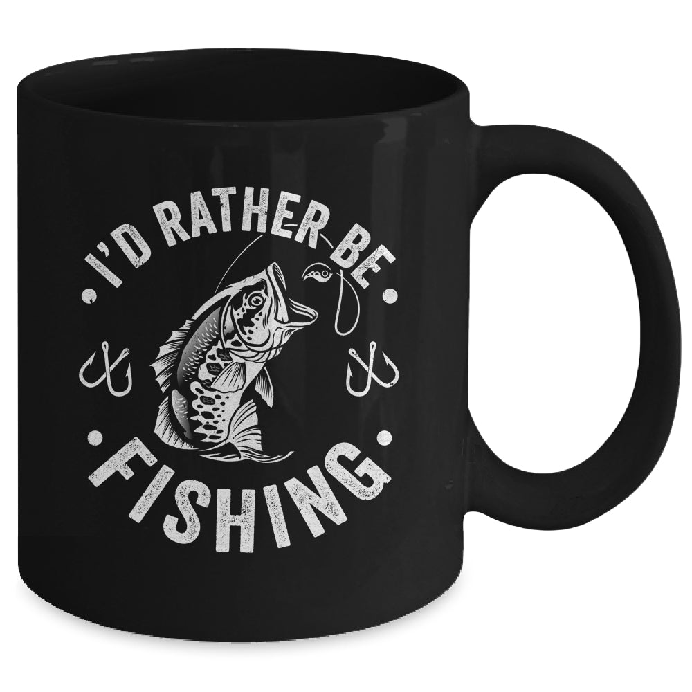 I'd Rather Be Fishing Funny Fishing Design For Men Fisherman Mug | siriusteestore