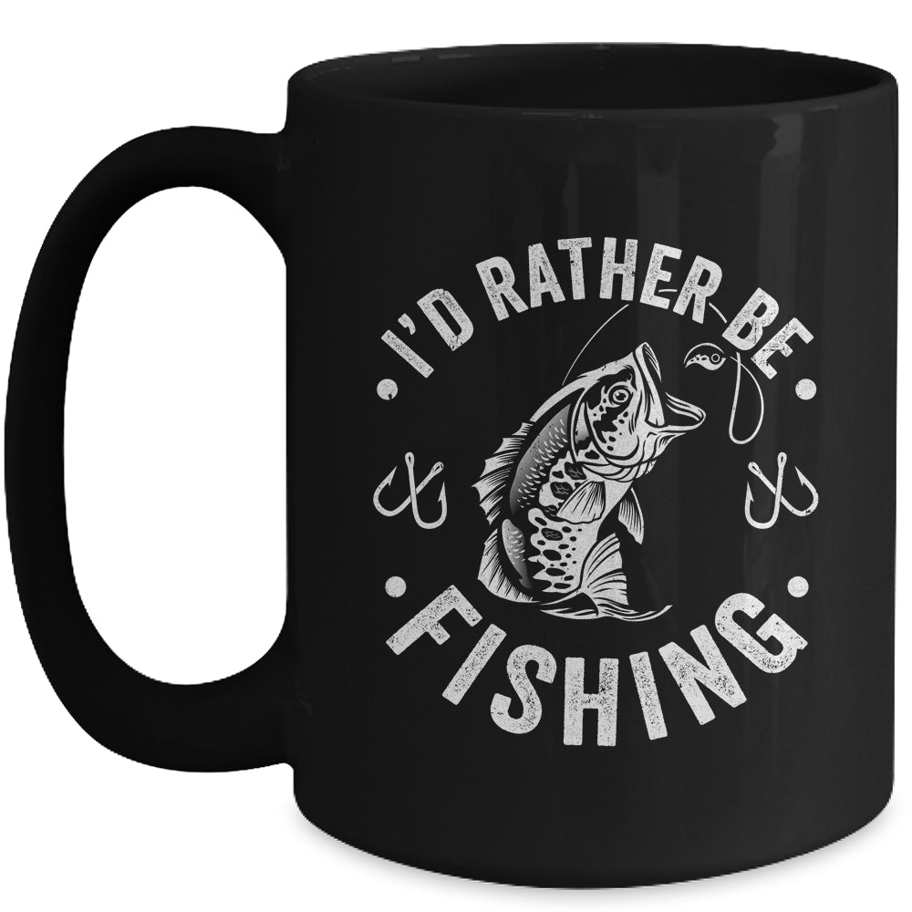 I'd Rather Be Fishing Funny Fishing Design For Men Fisherman Mug | siriusteestore