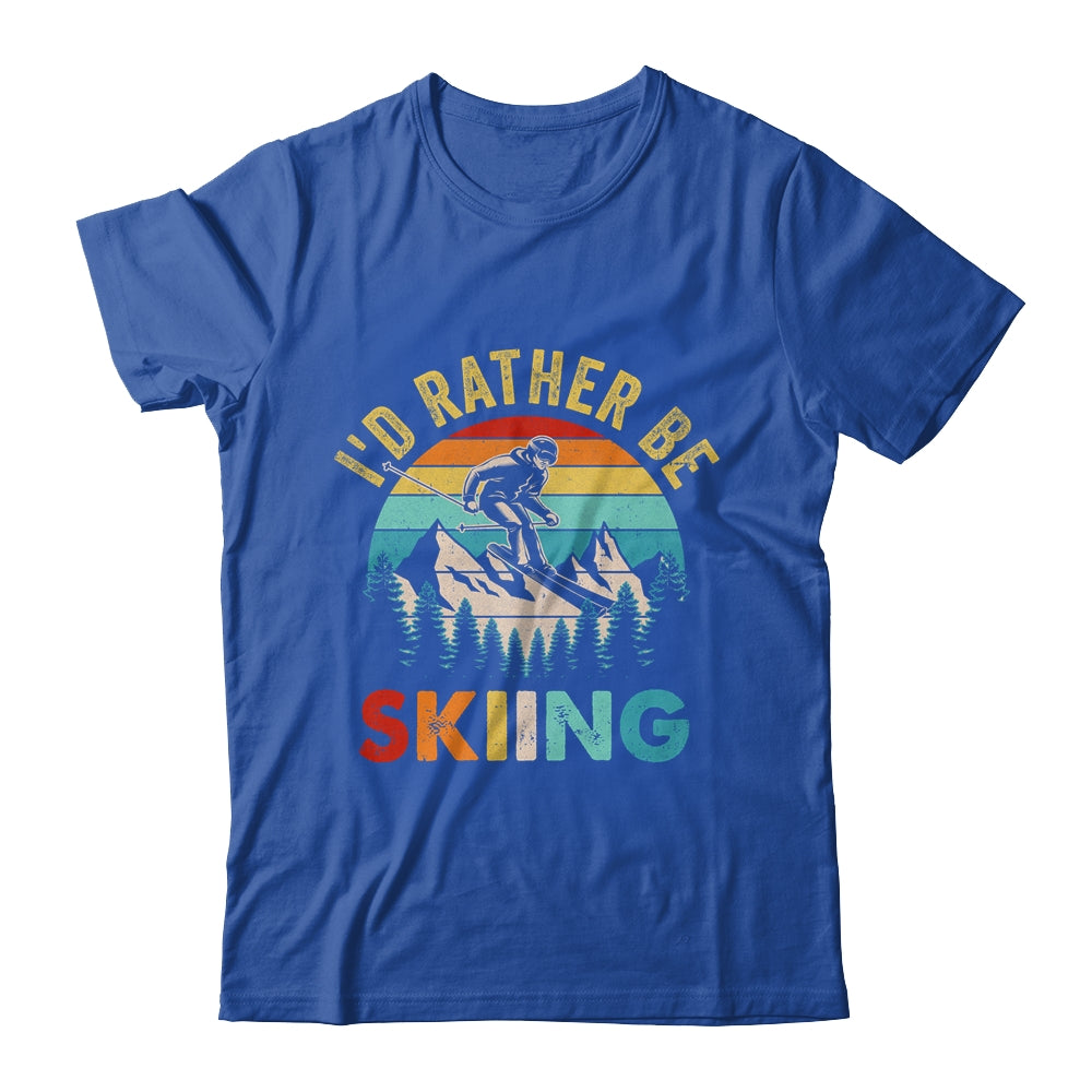 I'd Rather Be Skiing Retro Skier Ski Men Women Dad Boys Shirt & Hoodie | siriusteestore