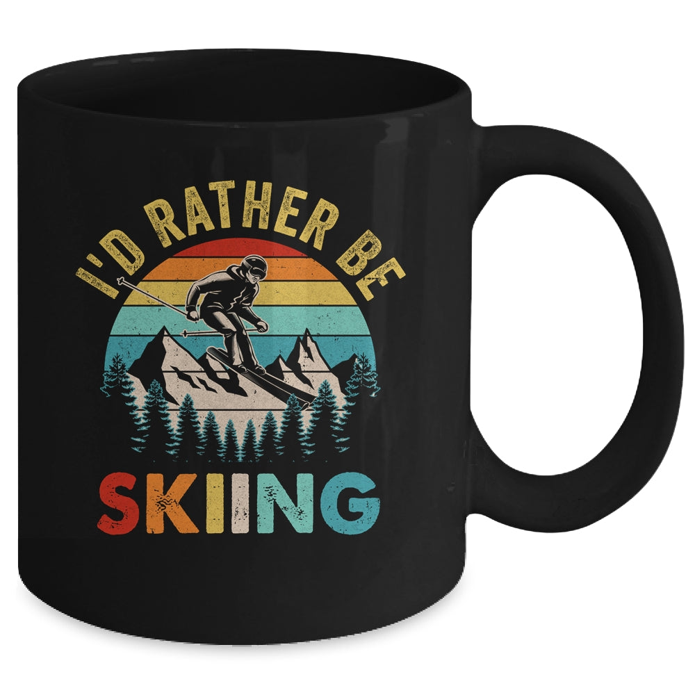 I'd Rather Be Skiing Retro Skier Ski Men Women Dad Boys Mug | siriusteestore