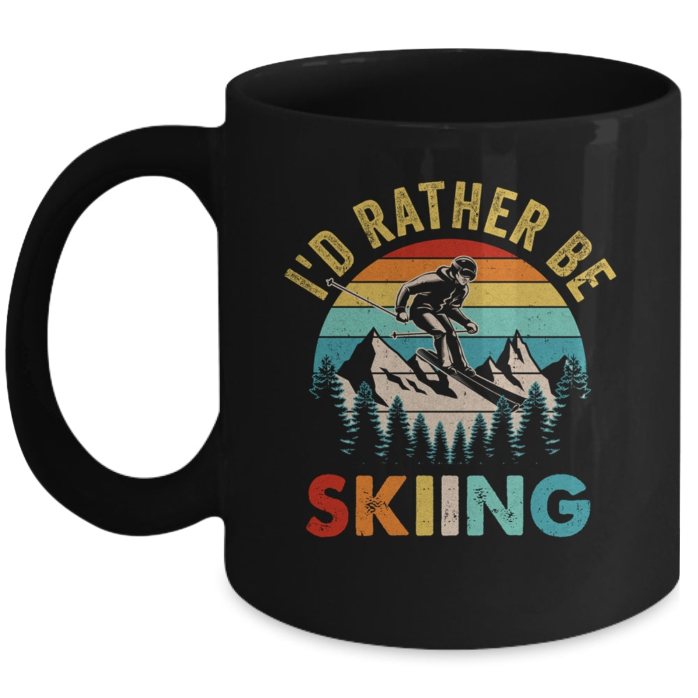 I'd Rather Be Skiing Retro Skier Ski Men Women Dad Boys Mug | siriusteestore