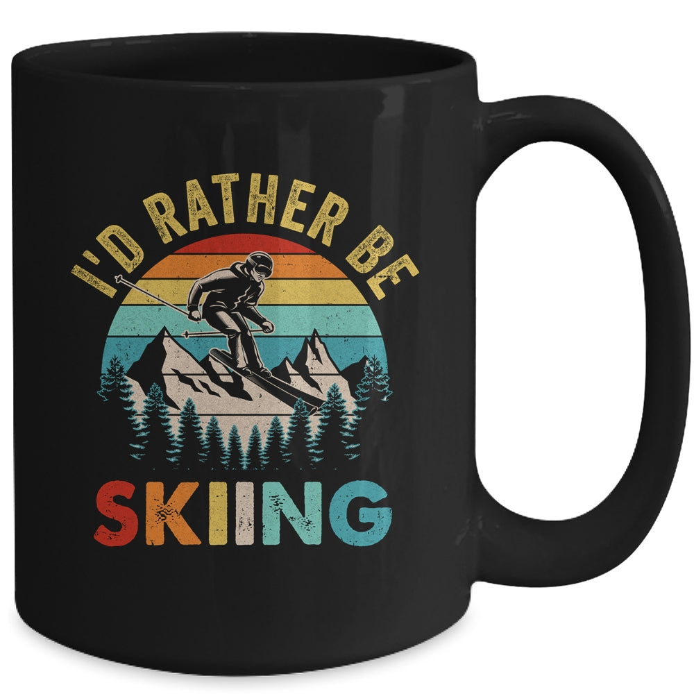 I'd Rather Be Skiing Retro Skier Ski Men Women Dad Boys Mug | siriusteestore