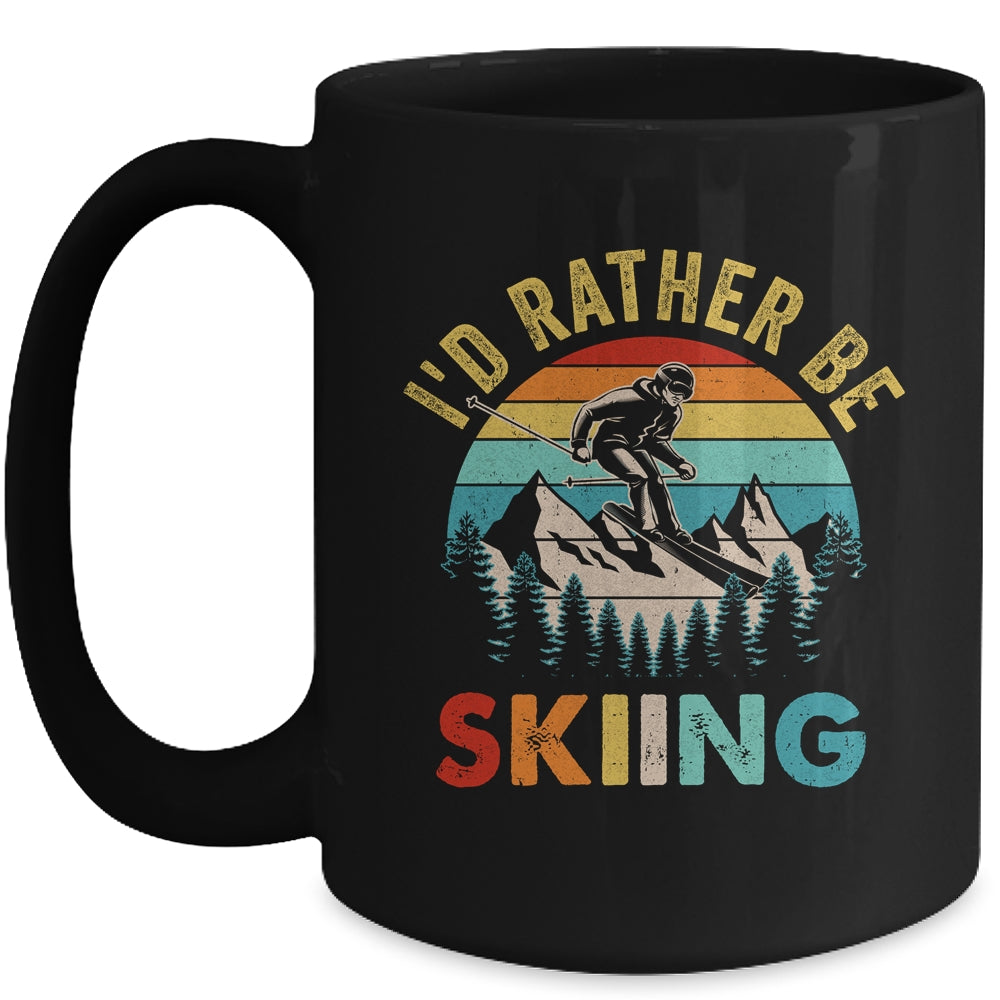I'd Rather Be Skiing Retro Skier Ski Men Women Dad Boys Mug | siriusteestore