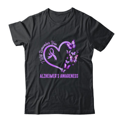 I'll Remember For You Purple Butterfly Alzheimer's Awareness Shirt & Hoodie | siriusteestore