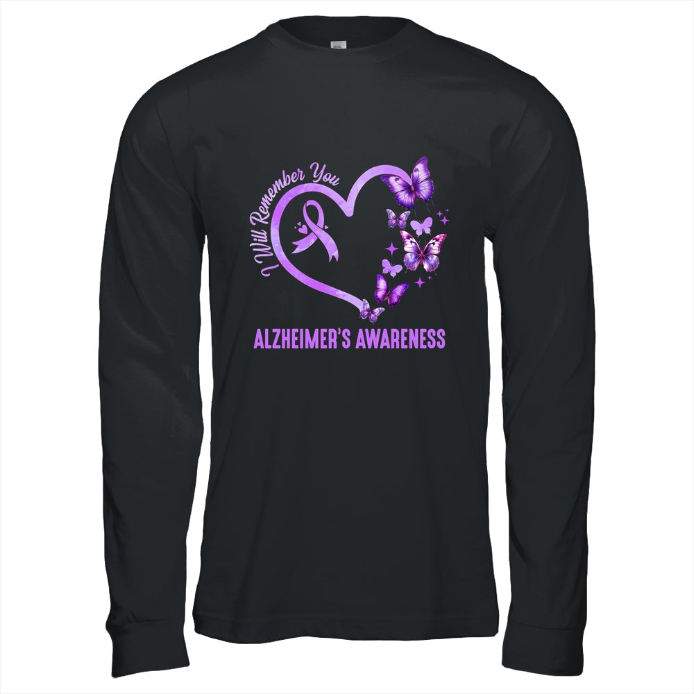 I'll Remember For You Purple Butterfly Alzheimer's Awareness Shirt & Hoodie | siriusteestore