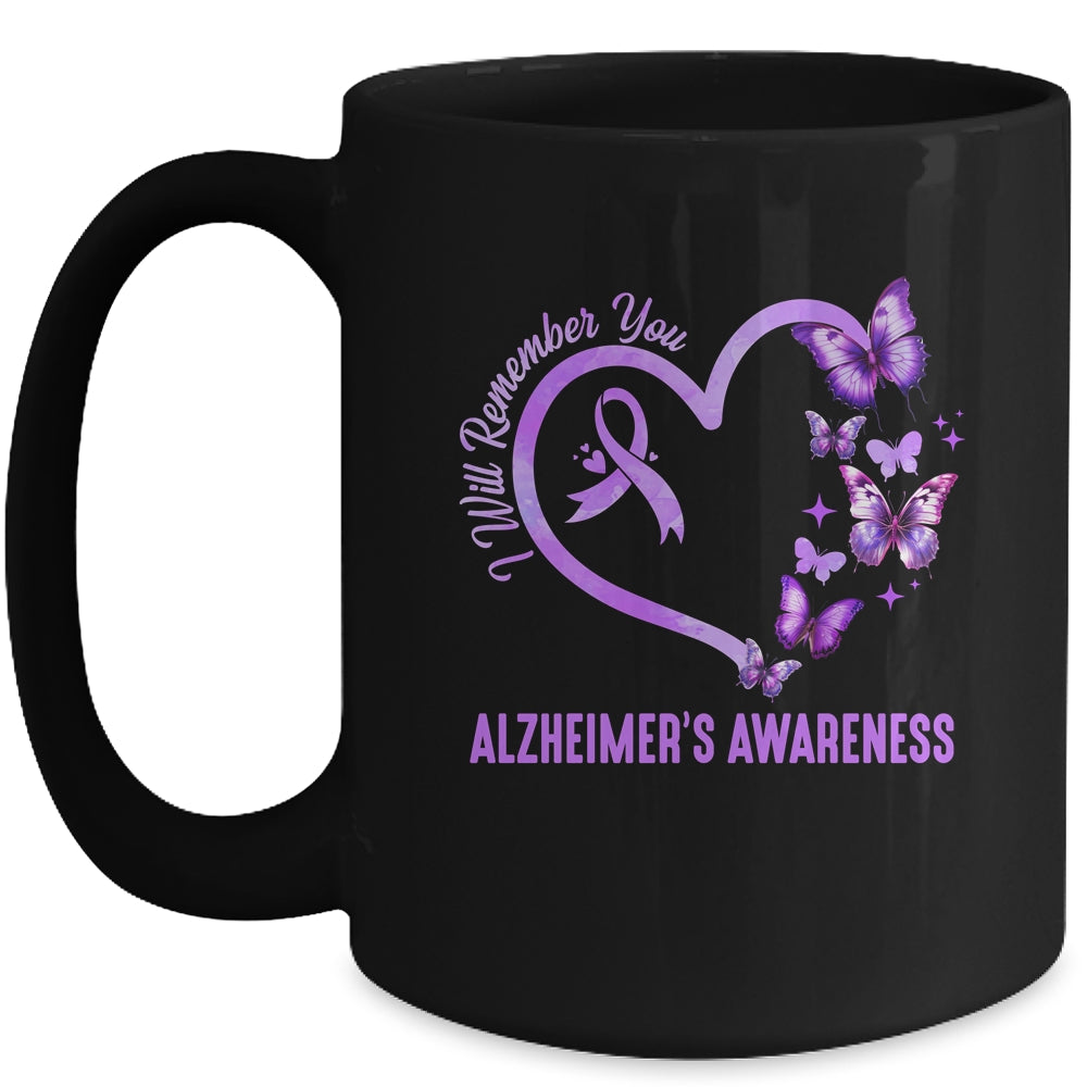 I'll Remember For You Purple Butterfly Alzheimer's Awareness Mug | siriusteestore