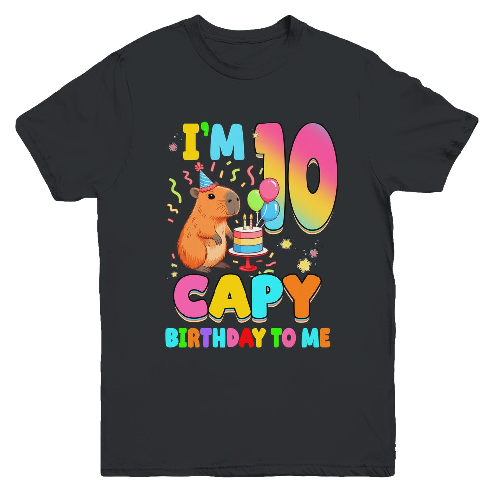 I'm 10 Years Old Capy Birthday To Me 10th Birthday Capybara Youth Shirt | siriusteestore
