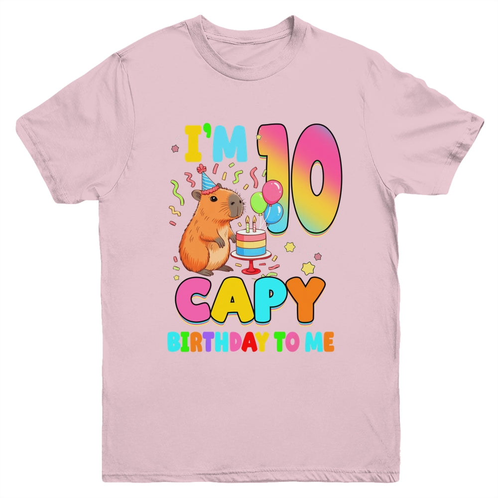 I'm 10 Years Old Capy Birthday To Me 10th Birthday Capybara Youth Shirt | siriusteestore