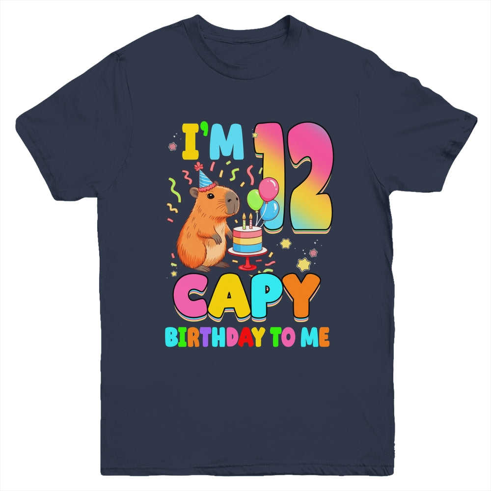 I'm 12 Years Old Capy Birthday To Me 12th Birthday Capybara Youth Shirt | siriusteestore