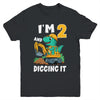 I'm 2 And Digging It 2nd Birthday Cute Dinosaur Construction Youth Shirt | siriusteestore