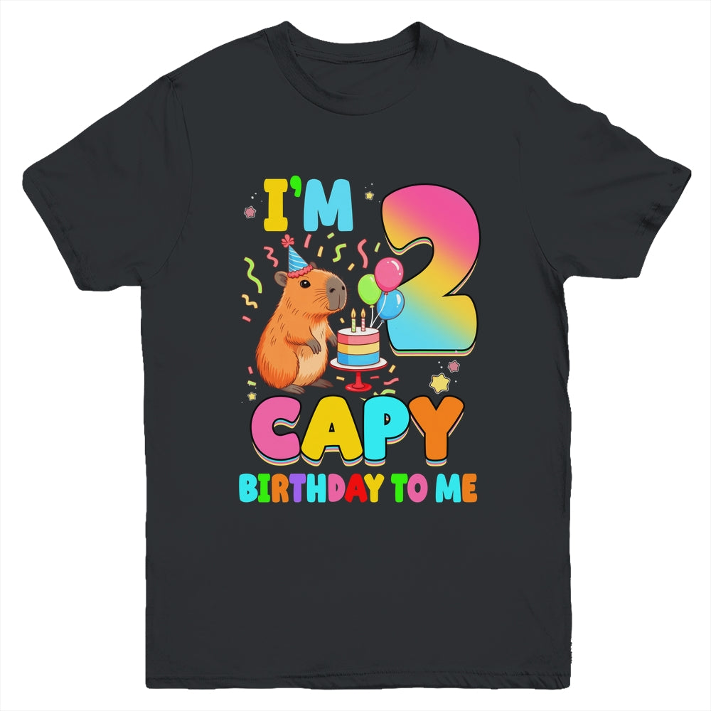 I'm 2 Years Old Capy Birthday To Me 2nd Birthday Capybara Youth Shirt | siriusteestore