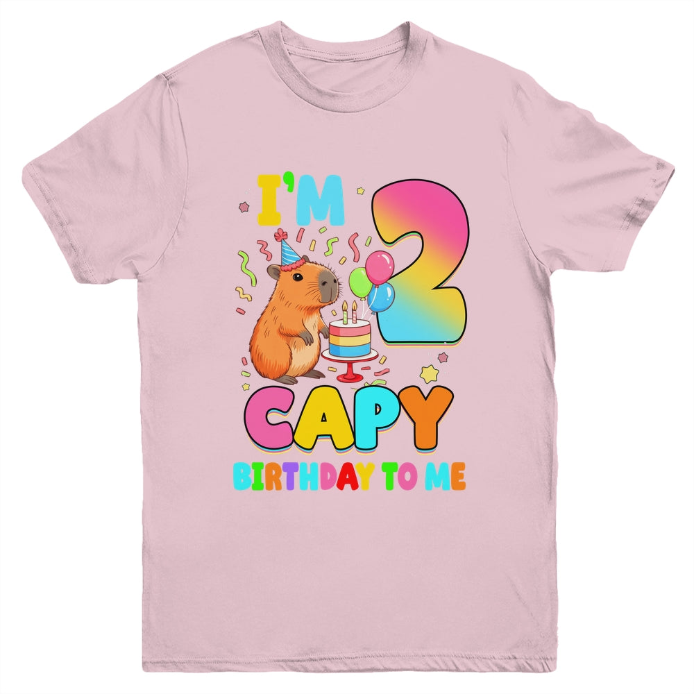 I'm 2 Years Old Capy Birthday To Me 2nd Birthday Capybara Youth Shirt | siriusteestore