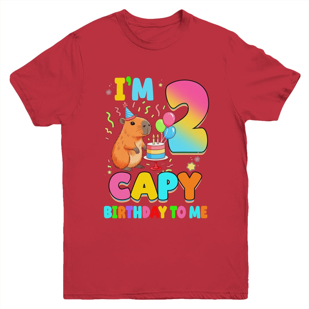I'm 2 Years Old Capy Birthday To Me 2nd Birthday Capybara Youth Shirt | siriusteestore