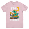 I'm 3 And Digging It 3rd Birthday Cute Dinosaur Construction Youth Shirt | siriusteestore
