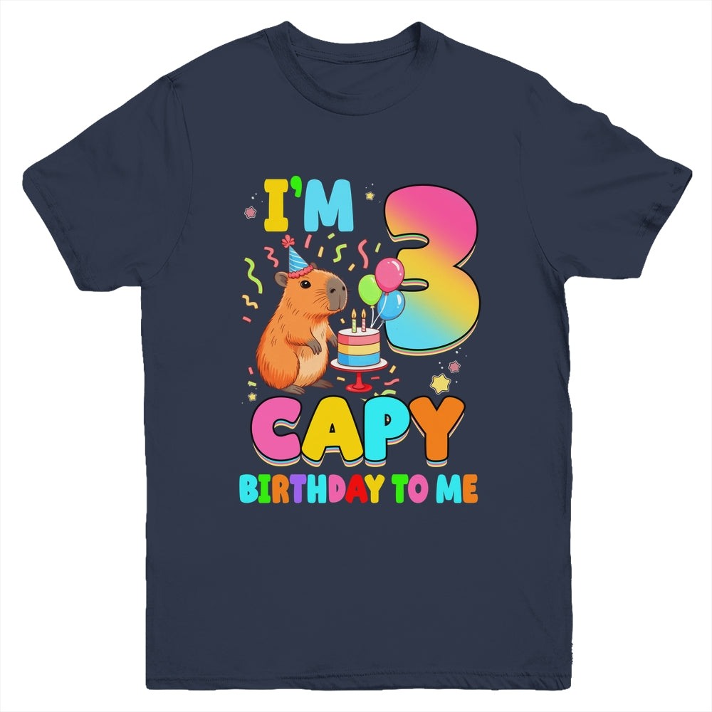 I'm 3 Years Old Capy Birthday To Me 3rd Birthday Capybara Youth Shirt | siriusteestore