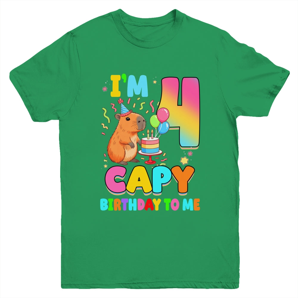 I'm 4 Years Old Capy Birthday To Me 4th Birthday Capybara Youth Shirt | siriusteestore