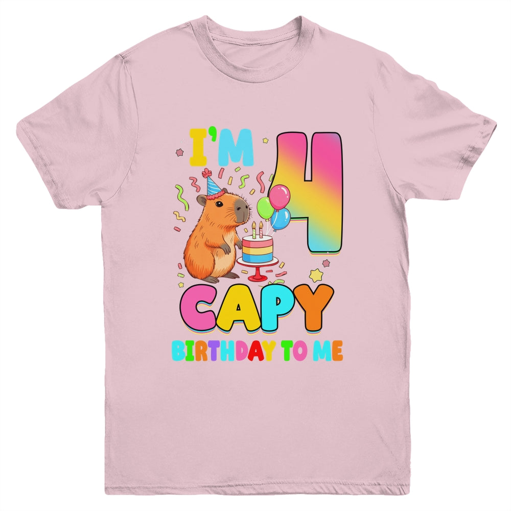 I'm 4 Years Old Capy Birthday To Me 4th Birthday Capybara Youth Shirt | siriusteestore