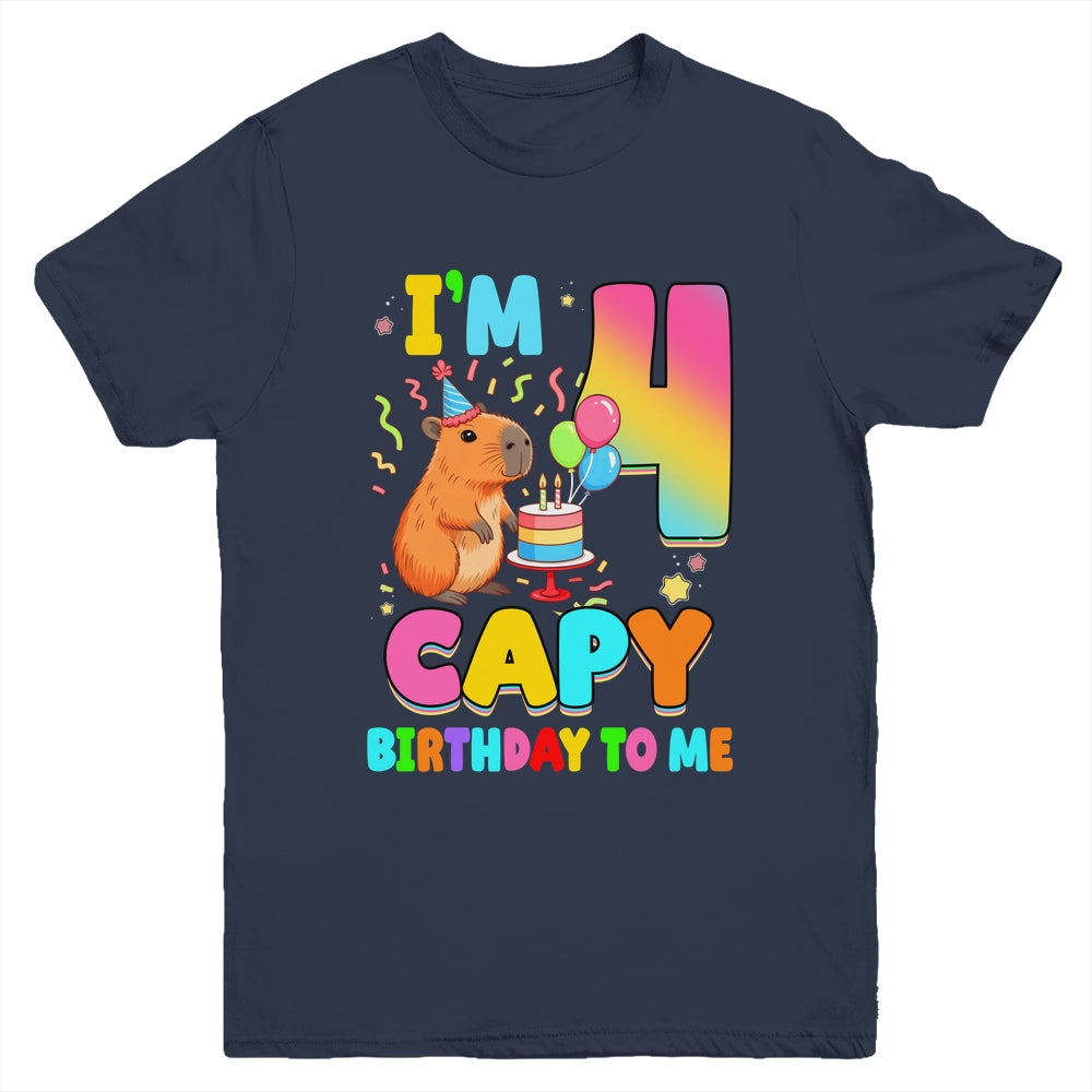 I'm 4 Years Old Capy Birthday To Me 4th Birthday Capybara Youth Shirt | siriusteestore