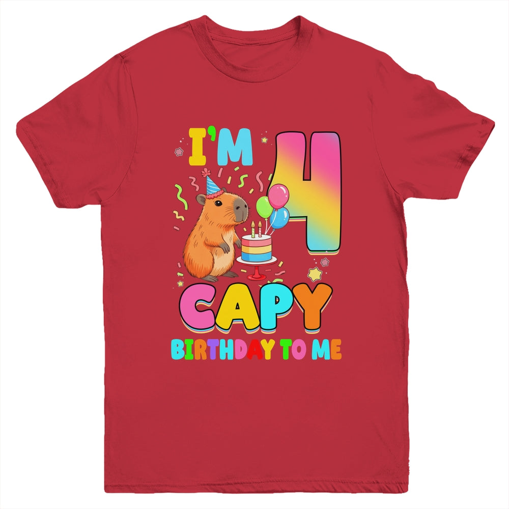 I'm 4 Years Old Capy Birthday To Me 4th Birthday Capybara Youth Shirt | siriusteestore