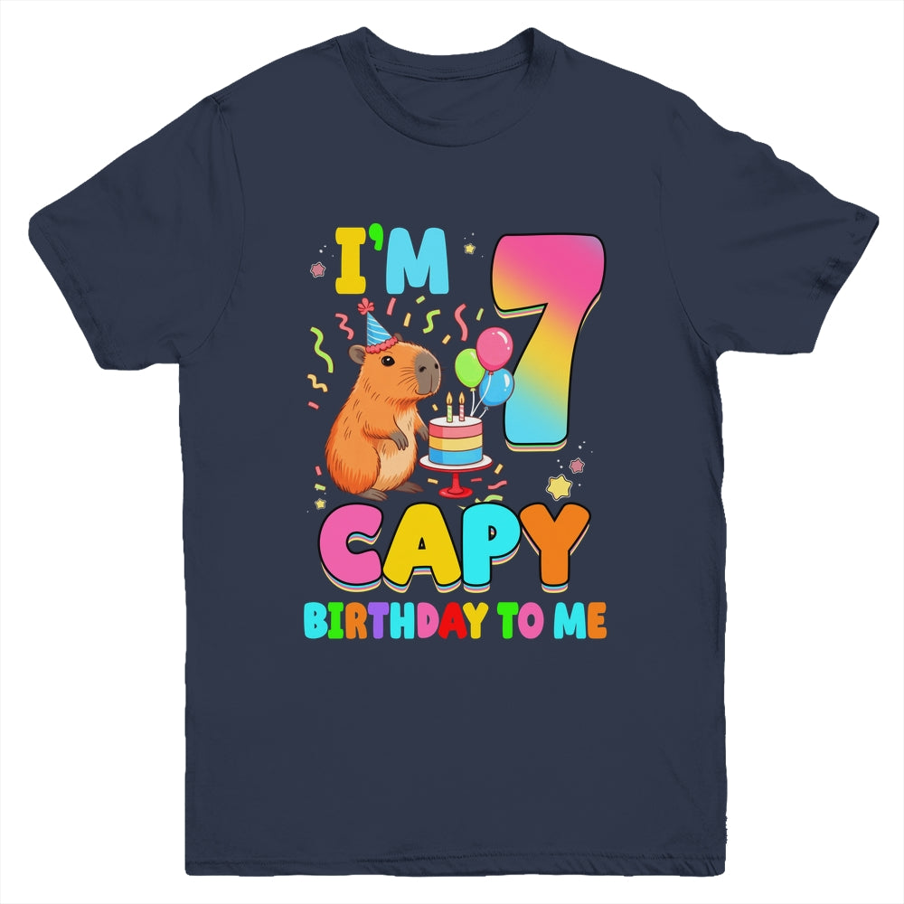 I'm 7 Years Old Capy Birthday To Me 7th Birthday Capybara Youth Shirt | siriusteestore