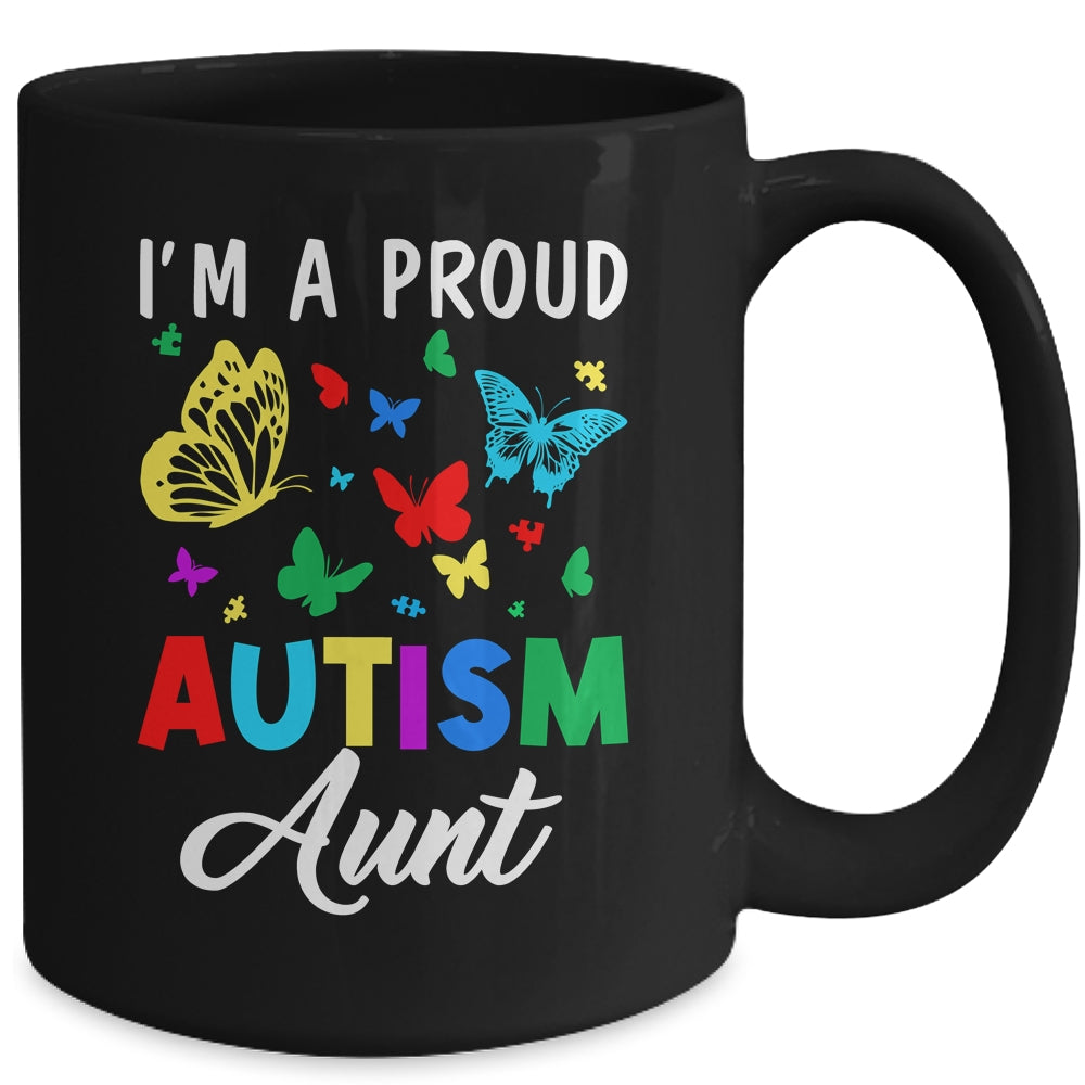 I'm A Proud Autism Aunt Butterflies Autism Awareness Mug | siriusteestore