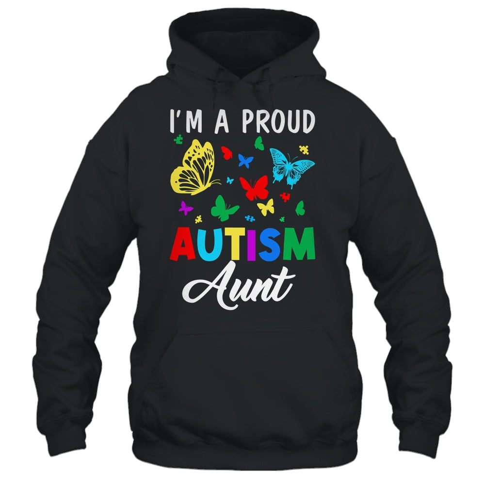 I'm A Proud Autism Aunt Butterflies Autism Awareness Shirt & Tank Top | siriusteestore