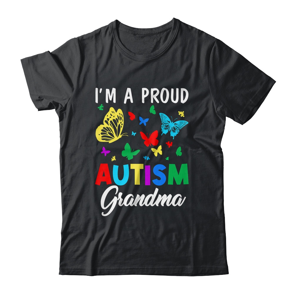 I'm A Proud Autism Grandma Butterflies Autism Awareness Shirt & Tank Top | siriusteestore
