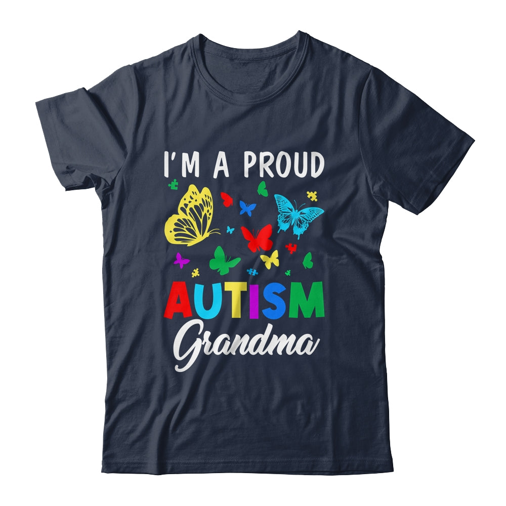 I'm A Proud Autism Grandma Butterflies Autism Awareness Shirt & Tank Top | siriusteestore