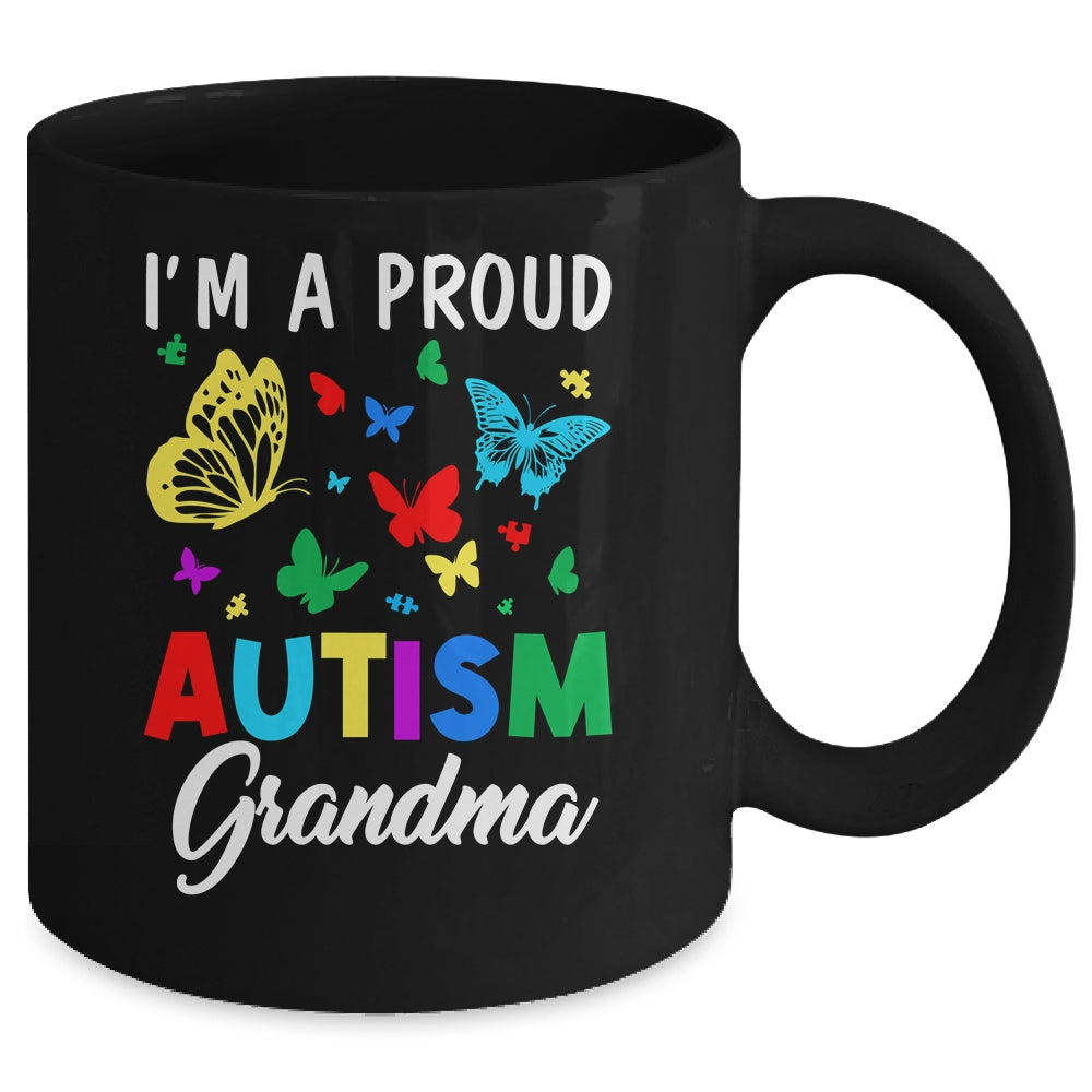 I'm A Proud Autism Grandma Butterflies Autism Awareness Mug | siriusteestore