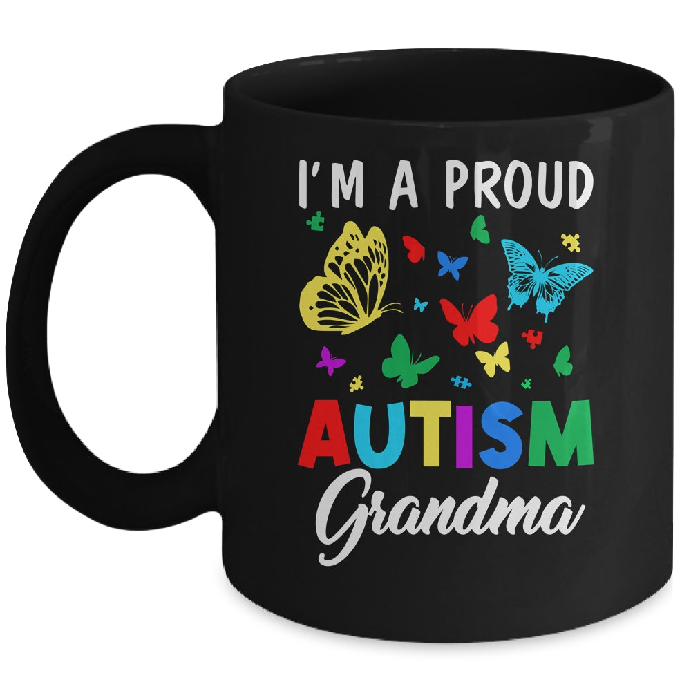 I'm A Proud Autism Grandma Butterflies Autism Awareness Mug | siriusteestore