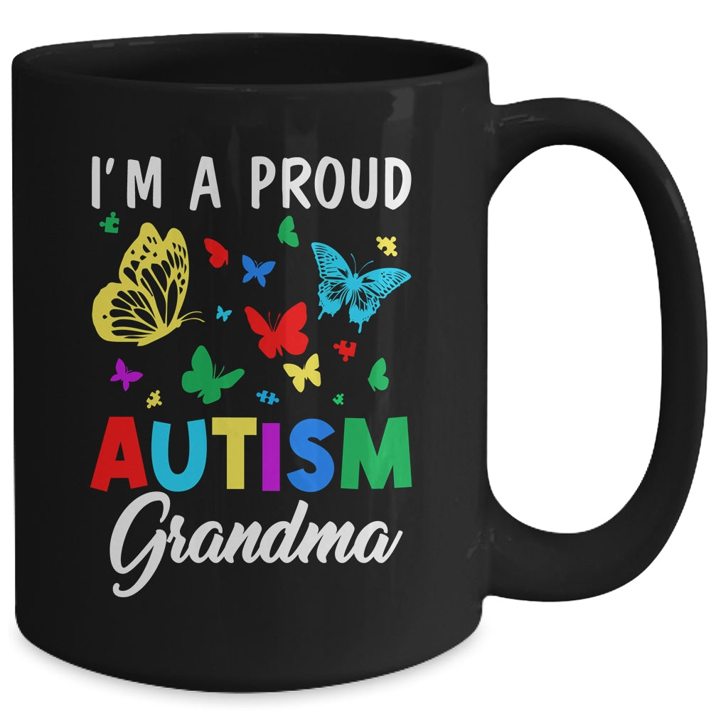 I'm A Proud Autism Grandma Butterflies Autism Awareness Mug | siriusteestore