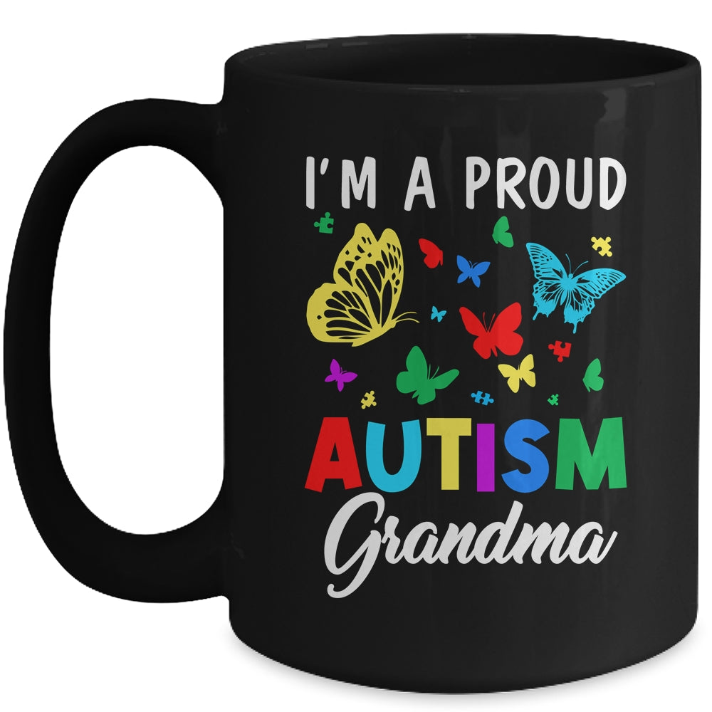 I'm A Proud Autism Grandma Butterflies Autism Awareness Mug | siriusteestore