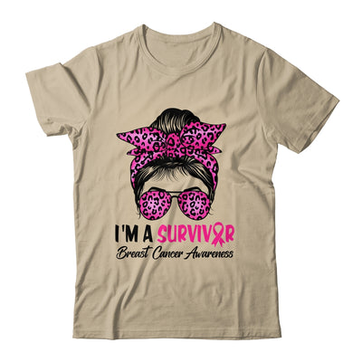 I'm A Survivor Breast Cancer Awareness Messy Bun Warrior Shirt & Hoodie | siriusteestore