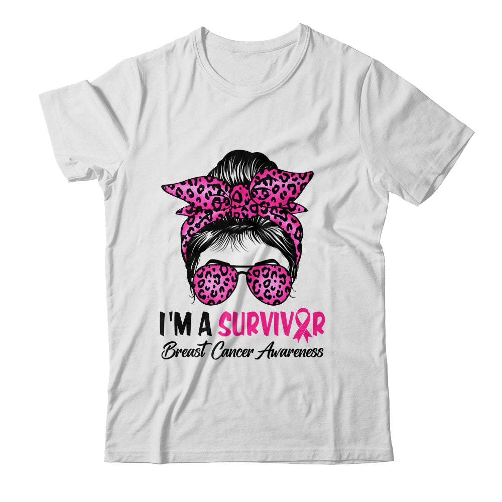I'm A Survivor Breast Cancer Awareness Messy Bun Warrior Shirt & Hoodie | siriusteestore