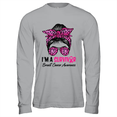 I'm A Survivor Breast Cancer Awareness Messy Bun Warrior Shirt & Hoodie | siriusteestore