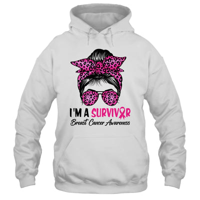 I'm A Survivor Breast Cancer Awareness Messy Bun Warrior Shirt & Hoodie | siriusteestore