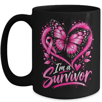 I'm A Survivor Butterfly Breast Cancer Awareness Women Mug | siriusteestore