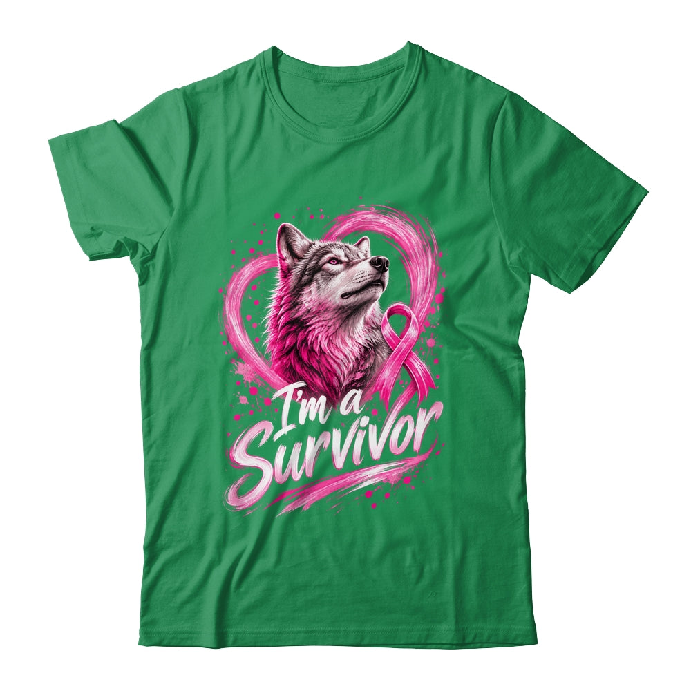 I'm A Survivor Wolf Breast Cancer Awareness Women Shirt & Hoodie | siriusteestore