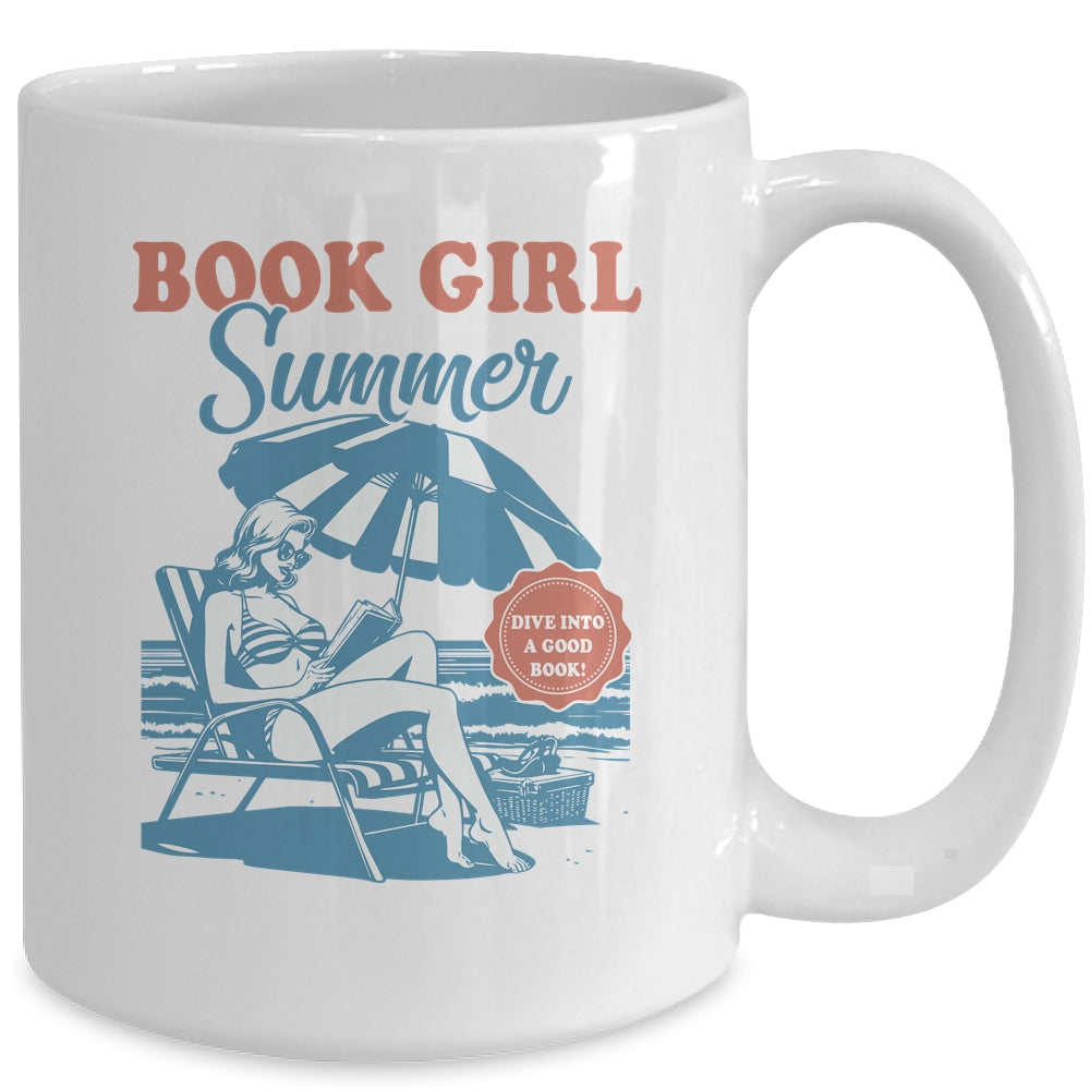 I'm Booked For The Summer Book Girl Summer Retro Funny Mug | siriusteestore