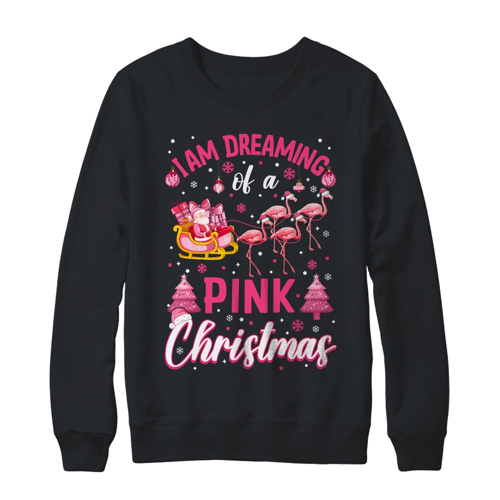 I'm Dreaming Of A Pink Christmas Cute Flamingo Xmas Holiday Shirt & Sweatshirt | siriusteestore