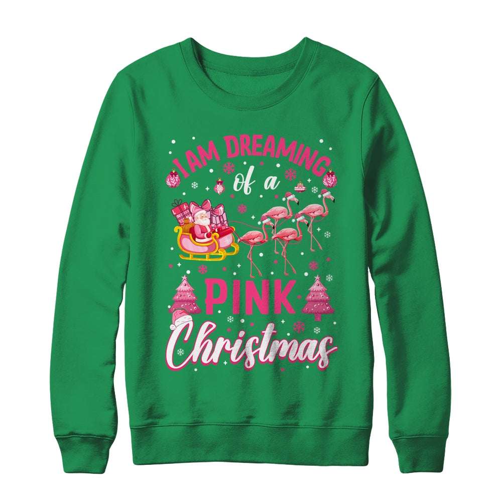 I'm Dreaming Of A Pink Christmas Cute Flamingo Xmas Holiday Shirt & Sweatshirt | siriusteestore
