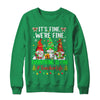 I'm Fine Everything Is Fine Teacher Life Gnome Christmas Shirt & Sweatshirt | siriusteestore