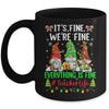 I'm Fine Everything Is Fine Teacher Life Gnome Christmas Mug | siriusteestore