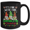 I'm Fine Everything Is Fine Teacher Life Gnome Christmas Mug | siriusteestore